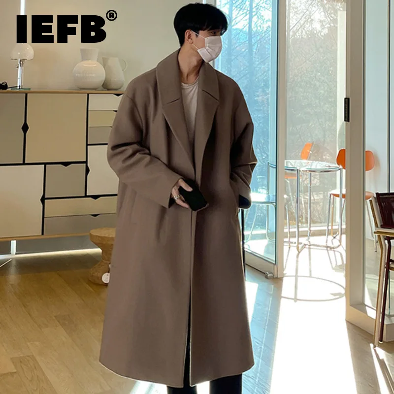 Korean Long Coat Men Woolen | Korean Long Sleeve Coat Men | Korean Long ...