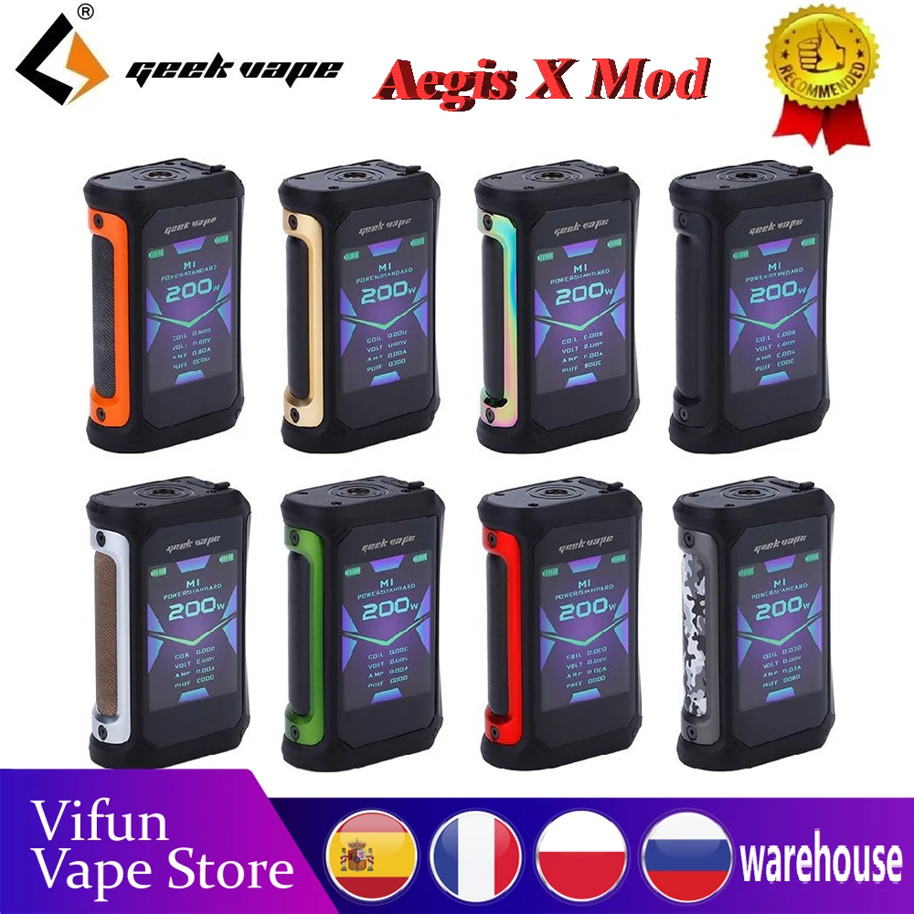 Оригинальный бокс-мод Geekvape Aegis X мощностью 200 Вт питание от двойной батареи 18650