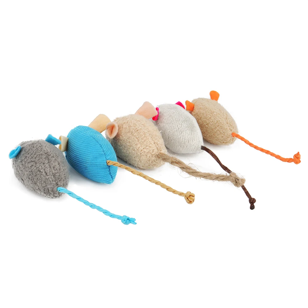 Title 3, Catnip Mice Cat Toy Blue Gray Pink Fun Plush Mo...