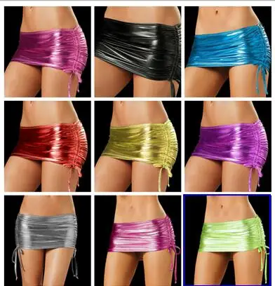 2022 Fashion woman sexy miniskirt nightclub pole dancing exotic clothing clothing patent leather skirt