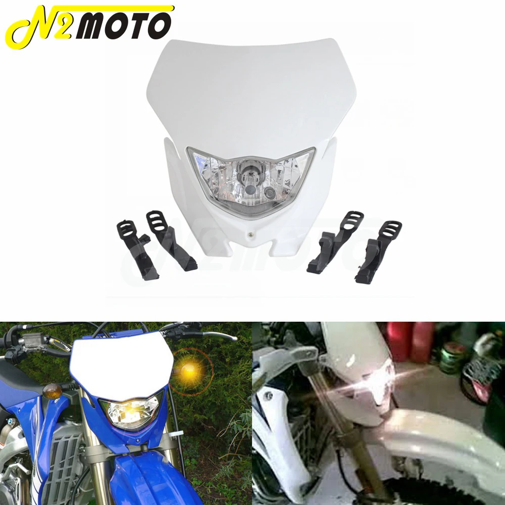 Белая фара для мотокросса H4 12 в 35 Вт двойной спортивный комплект Yamaha WRF250/400/426/450 YZ