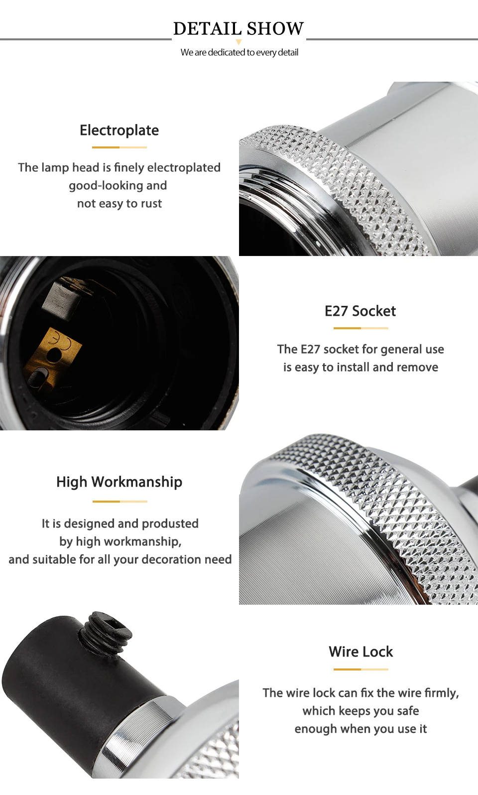 Description Picture 6 of itemKARWEN Vintage Pendant Light Base Retro Industrial Pendant Lamp Holdr Simple Hanging Lights 110V 220V Fixtures E27 for Restaurant