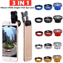 Fisch Telefon Objektiv Generisches Kamera für Smartphone Weitwinkel Fisch Auge Objektiv und Clip Makro Kamera Sets 3 In 1 unterstützung iPhone Samsung
