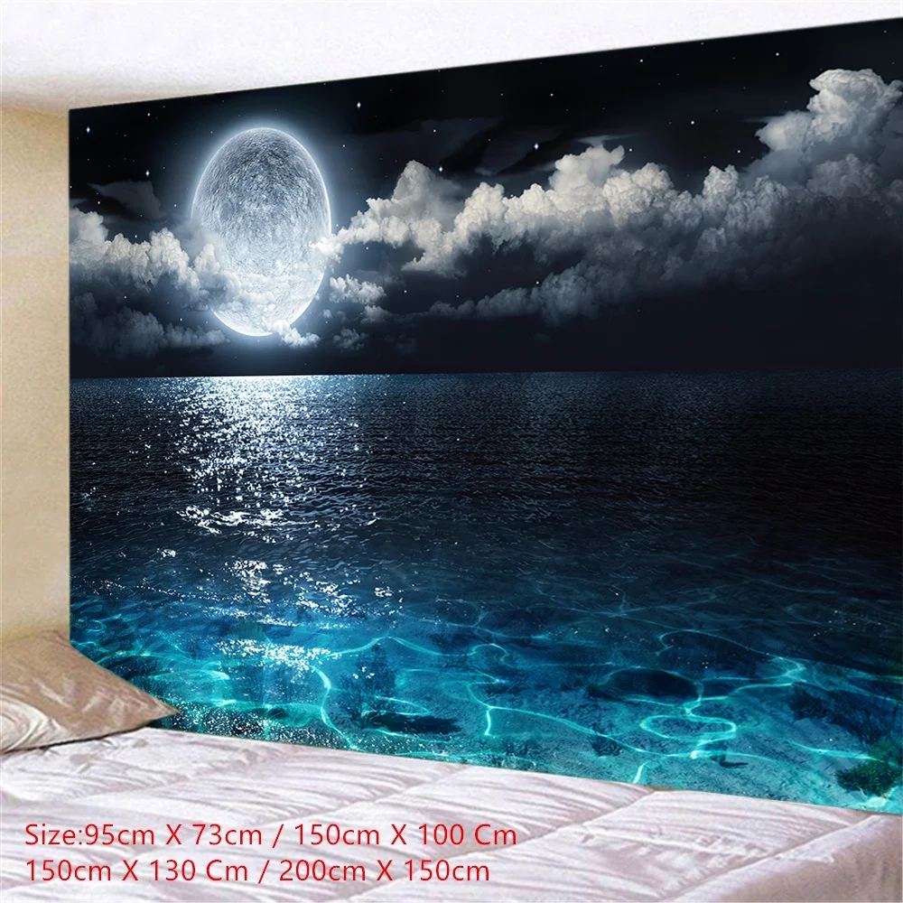 Acheter Tapisserie de paysage fantastique, impression 3D de jardin et de  mer, tissu mural suspendu, Hippie, Boho, décoration murale de chambre à  coucher, tissu de fond de chambre