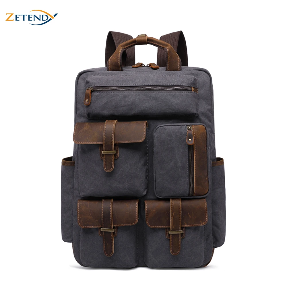 

Canvas Backpack Waterproof Men Europe America Vintage Retro Travel Bag Large Capacity Multiple three-Dimensional Bag Design