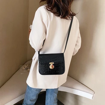 

Ladies Stone Pattern Small Shoulder Bags Women Solid Color Leather Messenger Bag for Outdoor Shopping Traveling Ornaments