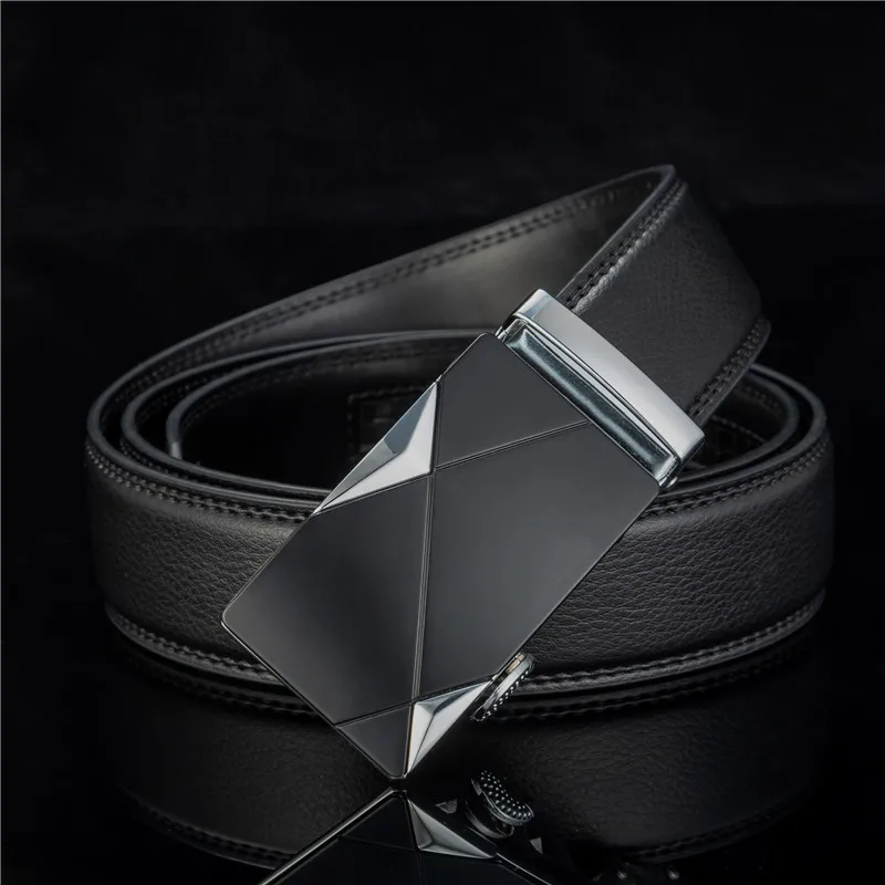 140-150cm New Alloy Automatic Buckle Belt Genuine Leather Man Belt Designer Fashion For Designer Cow Men's Belt High Quality mens red belt