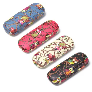 

Protable Cute Owl Sunglasses Hard Eye Glasses Case Eyewear Protector Box Women Hard Leather Sunglasses Box Case