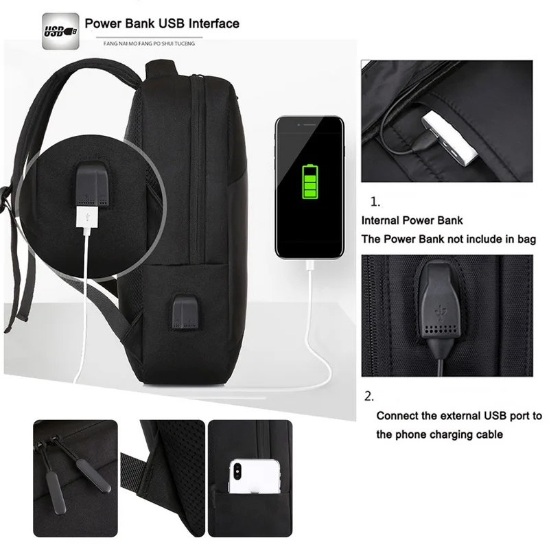 HEFLASHOR рюкзаки для ноутбука мужские рюкзаки бизнес ноутбук Mochila водонепроницаемый рюкзак зарядка через usb сумки для путешествий