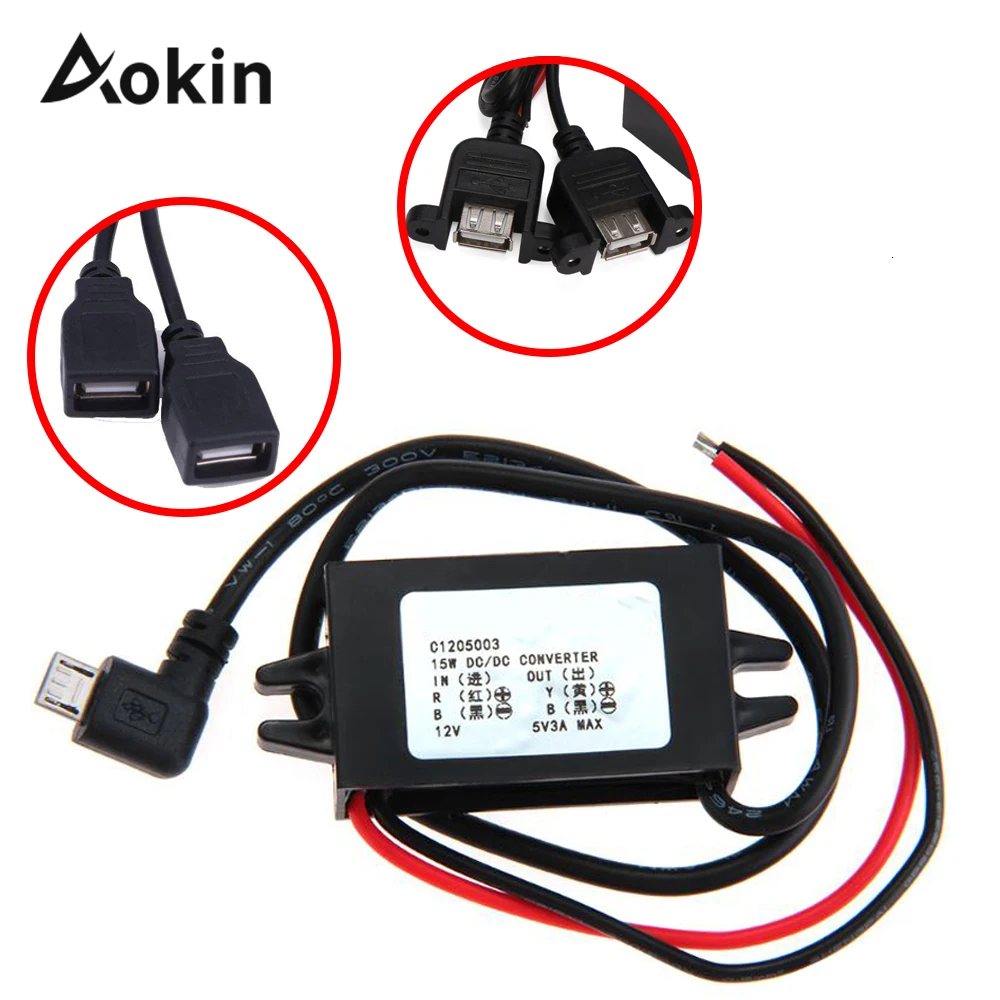 

Motorcycle Loader Dual USB DC 12 V To 5 V 3A Supply of Energy Adapter usb motorcycle charger With fixed Converter Micro USB