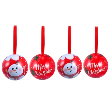 

4pcs Christmas Ball Candy Container Pendant Practical Hanging Pendant Candy Container Decor for Scene Layout