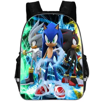 

11-16 Inch Cartoon Super Mario Bros Sonic Kids Backpack Kindergarten School Bag Children Printing Backpack Girls Boys Mochila