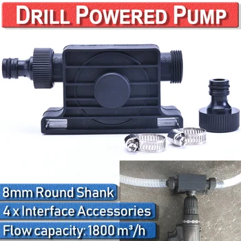 

Drill Powered Water Pump Heavy Duty Pumps Portable Oil Diesel Fluid Water Transfer Hand Self Priming Electric Drill Mini Tool