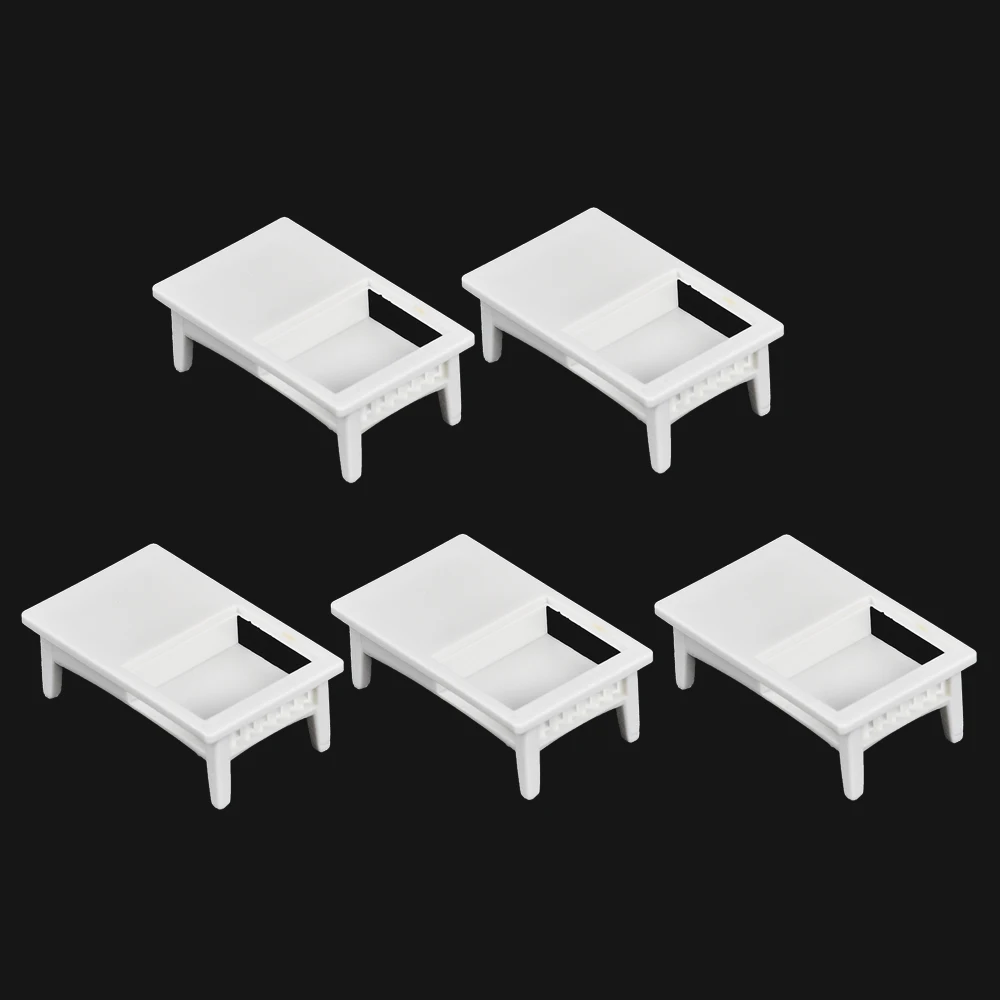 

Doll House Sand Table Model 5pcs Figurines Miniature Plastics White Decoration Accessories