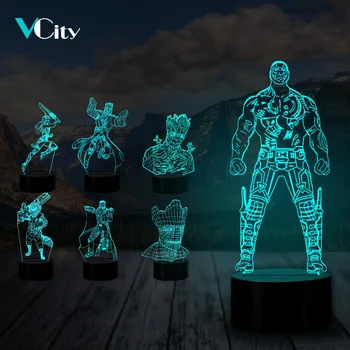 Vcity 3D Lamp Film Figuur Drax Gamora Ster-Lord Nachtlampje Touch Afstandsbediening Base Kid 'S Verjaardag Presenteert Thuis Tafel naast Verlichting Vcity 3D Lamp Film Figuur Drax Gamora Ster-Lord Nachtlampje Touch Afstandsbediening Base Kid 'S Verjaardag Presenteert Thuis Tafel naast Verlichting