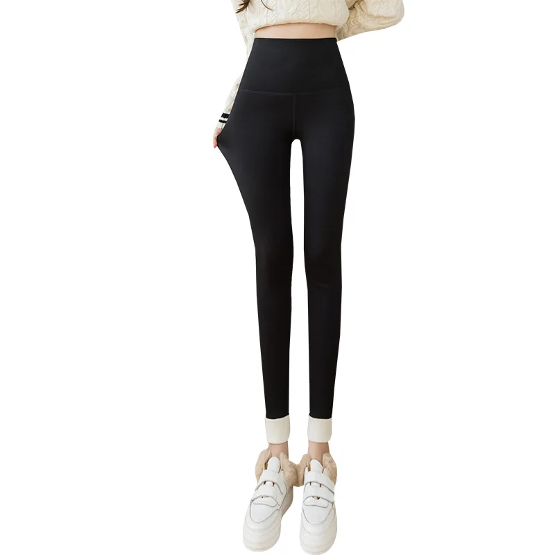 

2021 Winter Thick Leggings Women Velvet Keep Warm High Wasit Black Fitness Leggins pantalon femme Winter Clothes Women Pants
