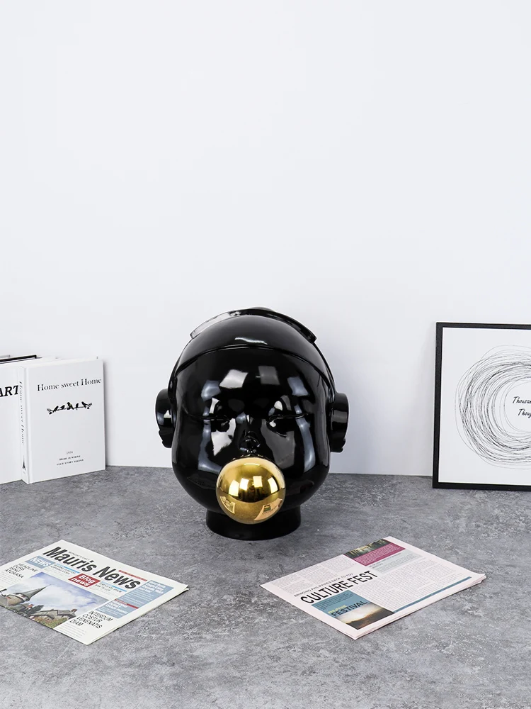 

Home Decor Nordic Modern Simple Bubble Blowing Girl Resin Creative Ornament Figurines For Interior Living Room Decoration