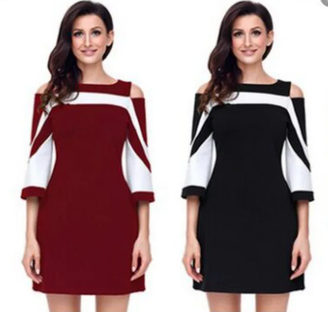 

2018 Summer New Style Joint round Leader Back Invisible Zipper Slim Fit Long Skirts Women's