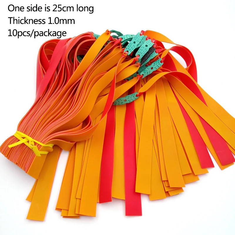 

10pcs/lot Slingshot Powerful Elastic Flat Rubber Band Practical Hunting Sports Natural Latex Catapult Set Slingshot Sportswear