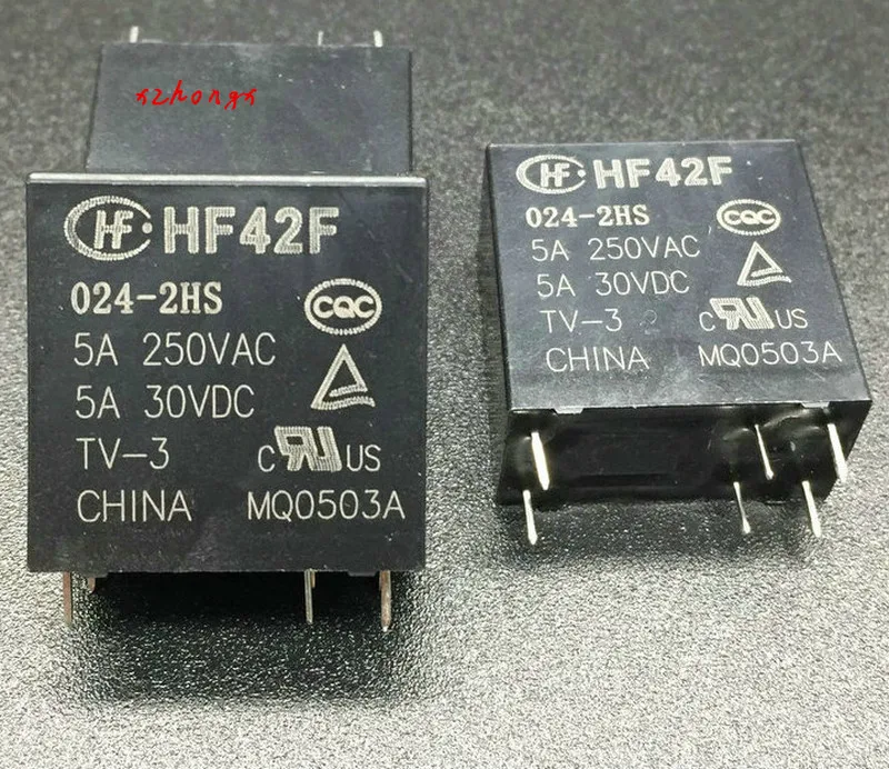 HF42F-024-2HS макрореле JZC-42F-024-2HS 6-pin 2 группы нормально разомкнутый 5A250VAC