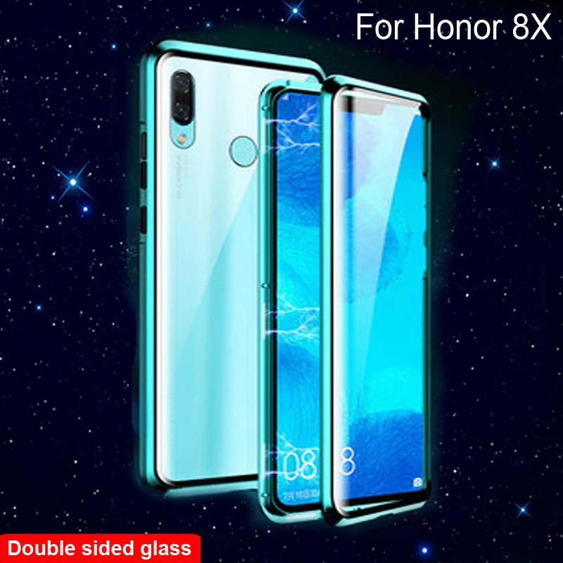 Магнитный металлический чехол для Huawei Honor 8X 8 x металлическая рамка двухсторонний