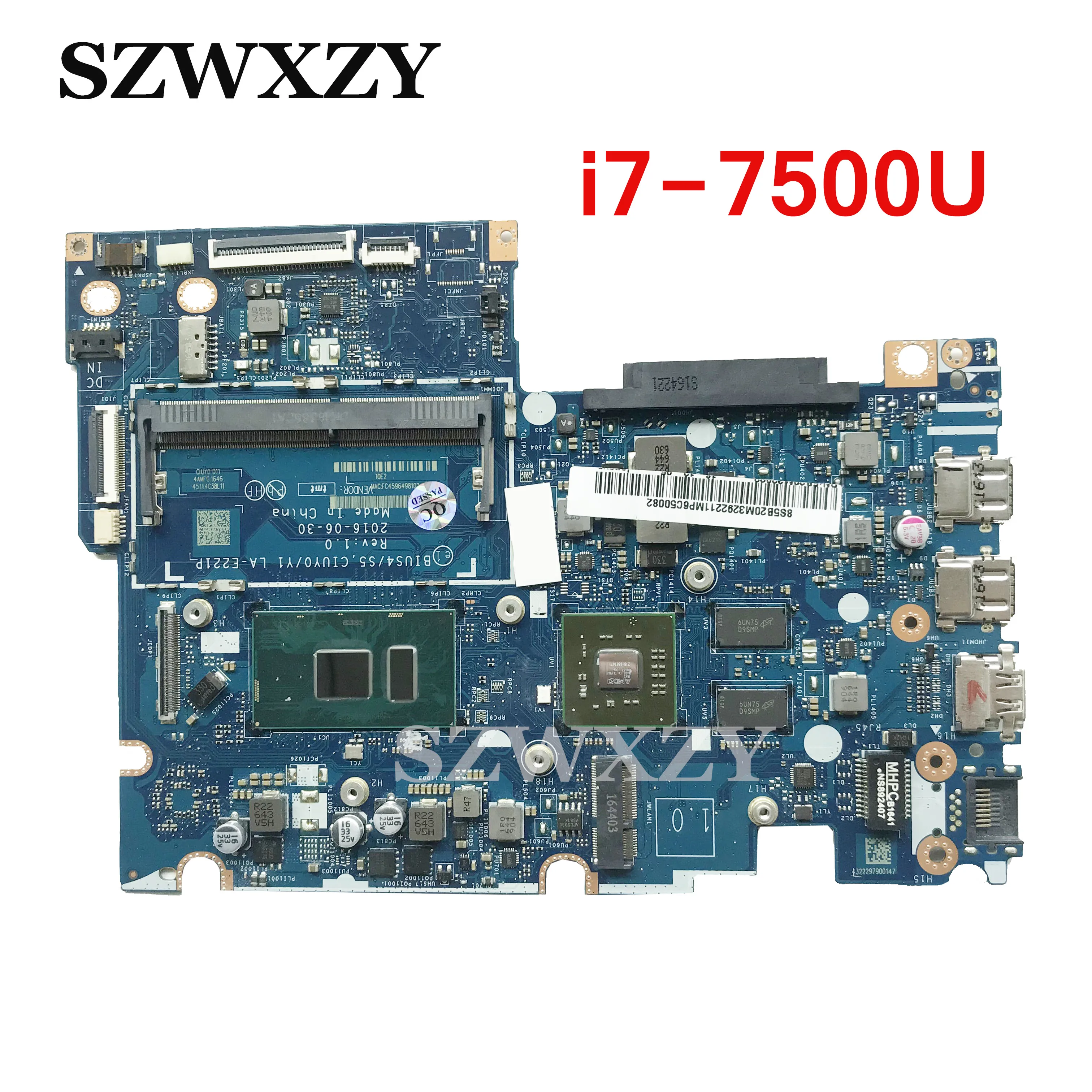 5B20M32922 LA-E221P для lenovo Yoga 510-14IKB Flex 4-1480 материнская плата ноутбука с SR2ZV i7-7500u cpu DDR4 |