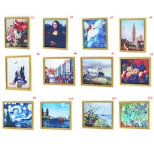 Кукольный домик Миниатюрный 1:12 мини декоративные аксессуары Античная рамка Картина маслом DIY Деревянный Кукольный дом 12 стилей