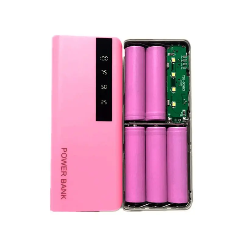 5x18650 Мощность банк Батарея коробка Dual USB мобильный телефон Зарядное устройство