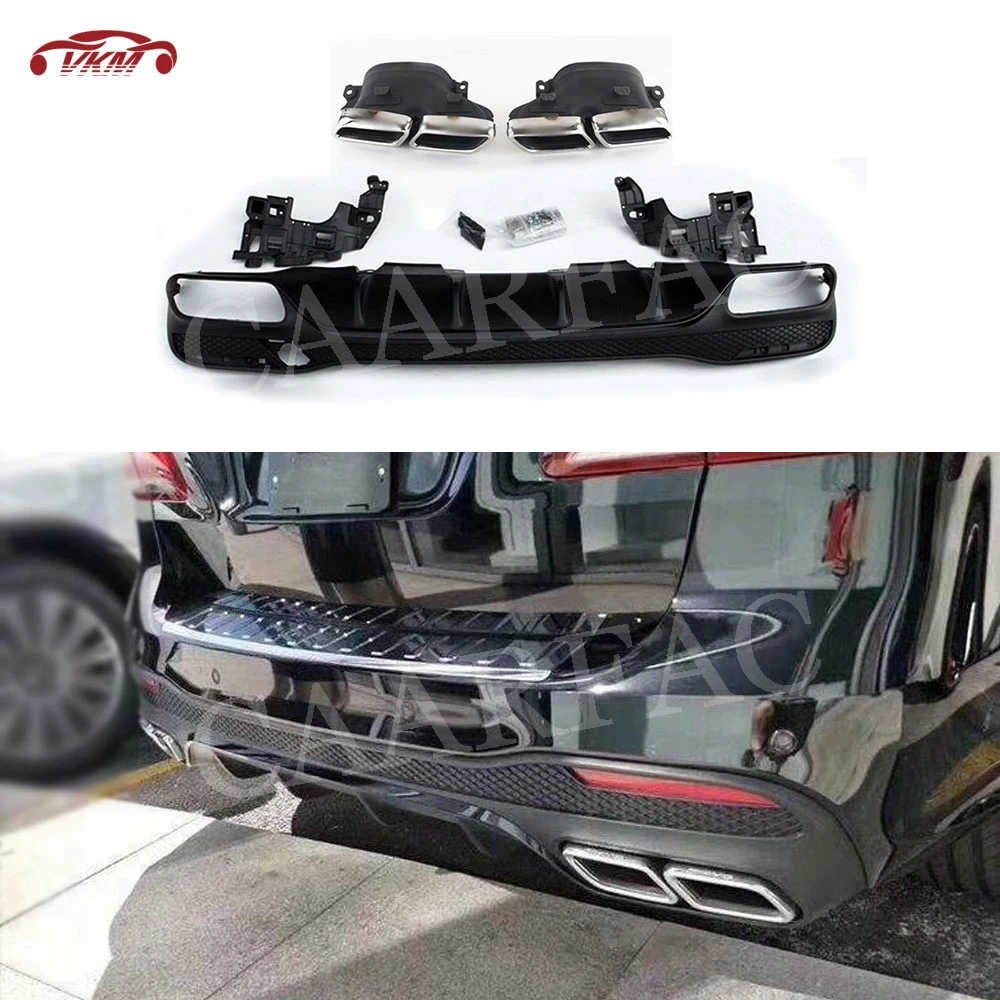 GLE Class Rear Diffuser Lip with Exhaust Tips For Benz GLE Class W166 GLE63 AMG SUV 2016 -2018 Back Bumper Trim Guard GLE Class Rear Diffuser Lip with Exhaust Tips For Benz GLE Class W166 GLE63 AMG SUV 2016 -2018 Back Bumper Trim Guard