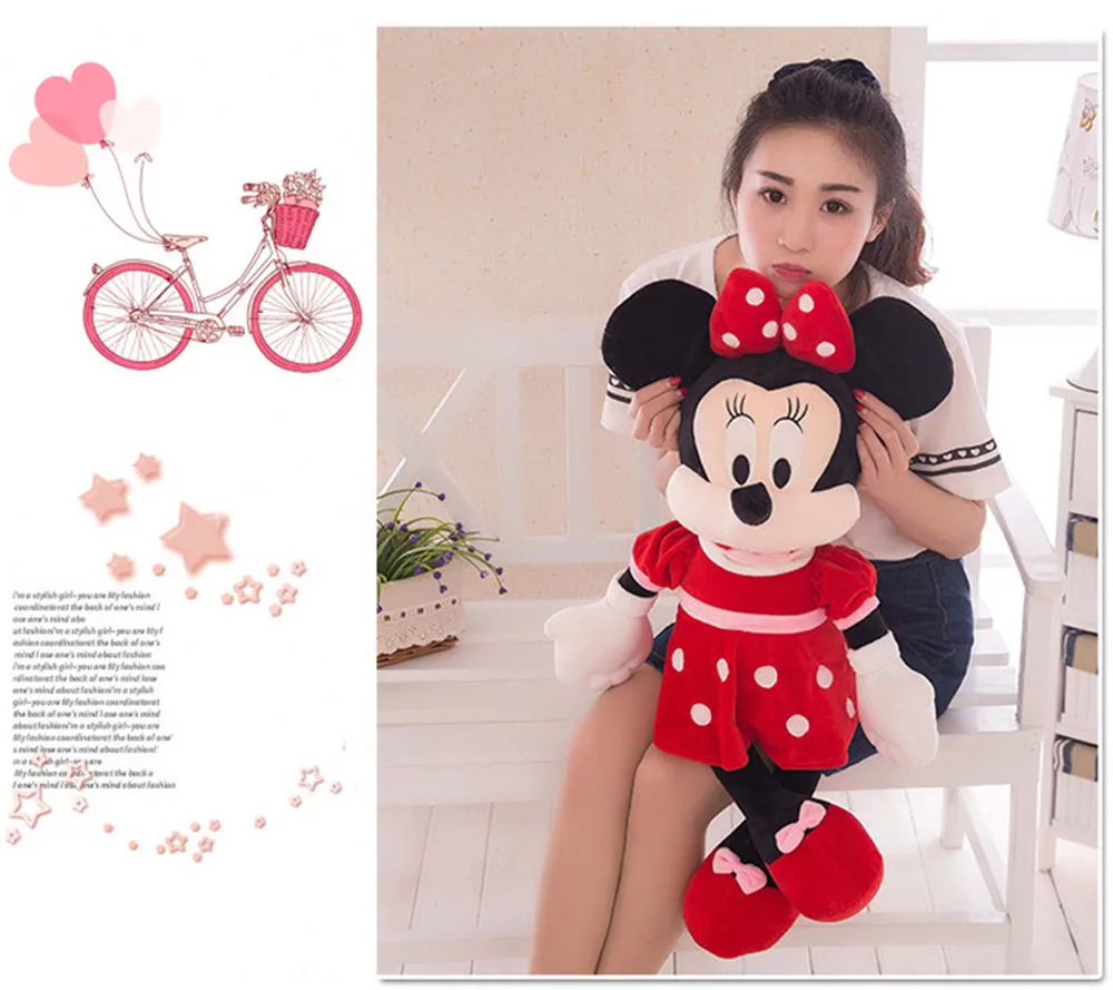 Hot Sale 40-100cm High Quality Stuffed Mickey&Minnie Mouse Plush Toy Dolls Birthday Wedding Gifts For Kids Baby Children