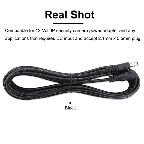 DC 12V 전원 연장 케이블, CCTV 보안 IP 카메라용 어댑터 코드 호환 소켓 커넥터, 1m, 2, 3, 5 m, 5.5x2.1mm 6