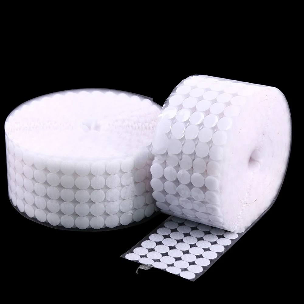 

250 Pairs 20mm diameter nylon tape hook and loop diameter dot adhesives glue on fabric tape strong adhesive tape shaping straps