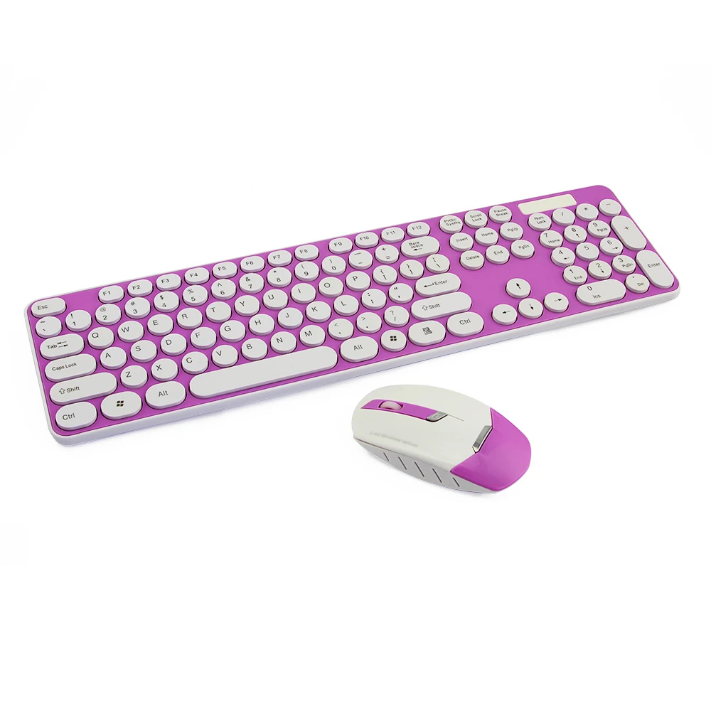 Ультра-тонкий 2,4 ГГц Беспроводная клавиатура и мышь комбо шоколад Keycap мышь набор с приемником для детей ПК ноутбук, настольный компьютер