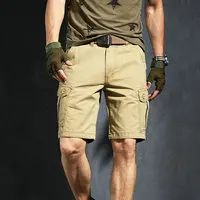 Модные милые новые летние мужские шорты Карго с несколькими карманами, хлопковые военные тактические повседневные мужские шорты