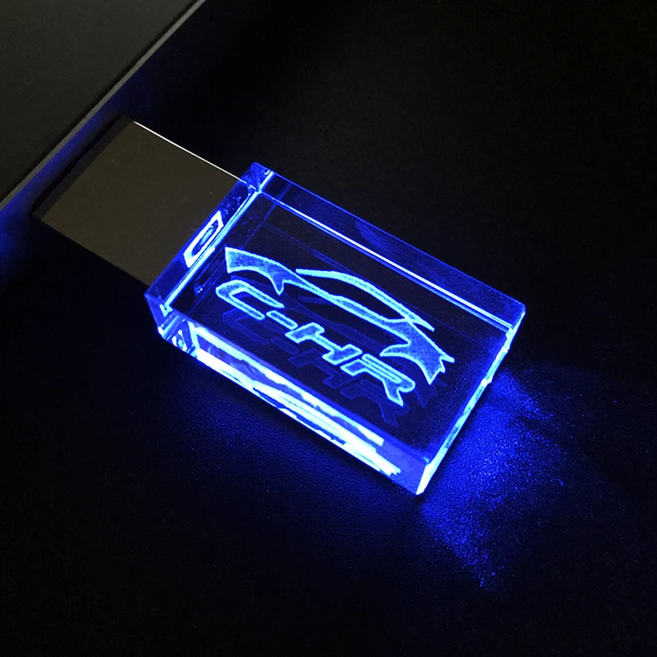 Можно настроить логотип usb флэш-накопитель, CHR автомобилей логотип флэш-накопитель 8 ГБ 16 ГБ 32 ГБ 64 Гб светодиодный фонарик USB флэш-накопитель на заказ подарок