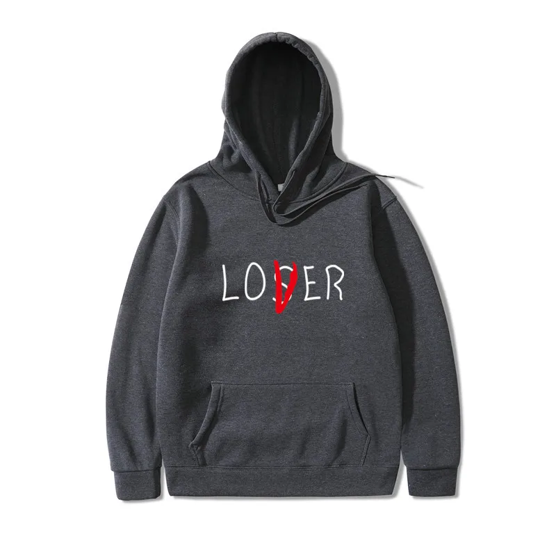  Lover Loser Printed Hoodie Vintage Vogue Ullzang Mens Hodies Autumn Winter Hoodies Sweatshirt Fleec