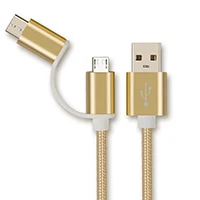 Кабель 2 в 1 usb type C Micro USB кабель для быстрой зарядки дата USB C Micro USB кабель для MacBook Xiaomi huawei Android C203 - Цвет: gold