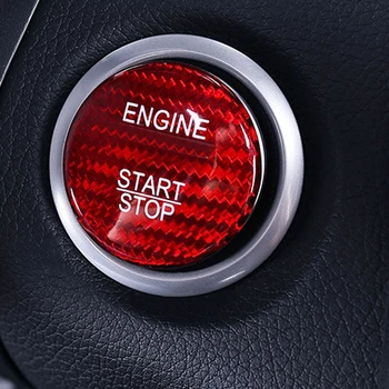 

For Mercedes-Benz A Class B Class C-Class CLA GLA 2014-2018 Car Start Stop Engine Push Switch Button Cover Trim Carbon Fiber