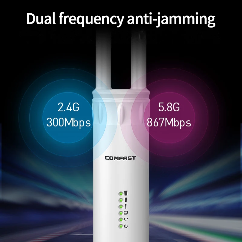 Comfast CF-EW74 1200 Мбит/с Двухдиапазонная 5,8G Высокая мощность наружная точка доступа всенаправленная точка доступа Wifi базовая станция антенна AP