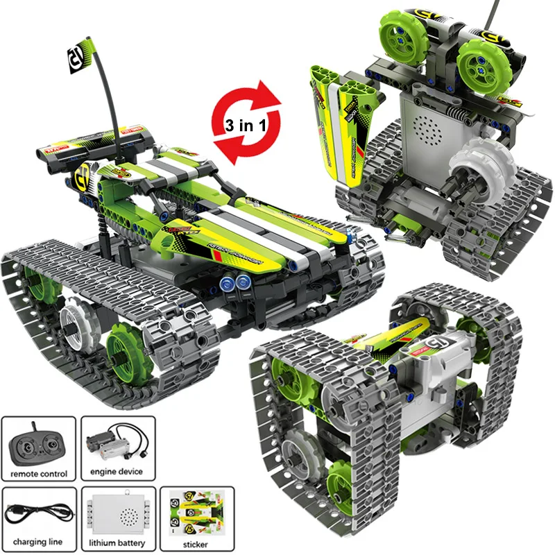 

Technic RC Car Remote Control Tracked Stunt Racer car Electric Model Building Block legoINGlys STEM Toys for Kids Children