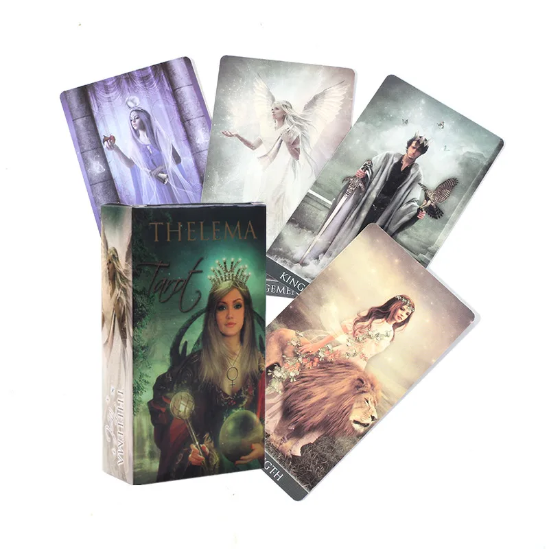 12x7cm high quality new tarot cards deck with guide book board games for family fashion outdoor camping entertainment equipment Thelema Tarot Card Table Deck Board Game For Family Party Playing  With PDF Guidebook Entertainment