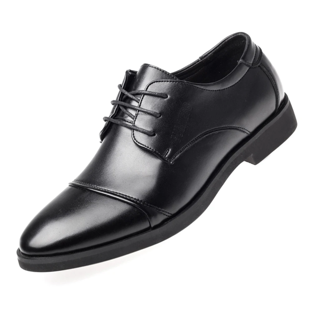 Роскошные кожаные туфли-оксфорды в деловом стиле; Мужские дышащие модельные туфли на резиновой подошве; мужские офисные свадебные туфли на плоской подошве; мокасины; homme - Цвет: Black