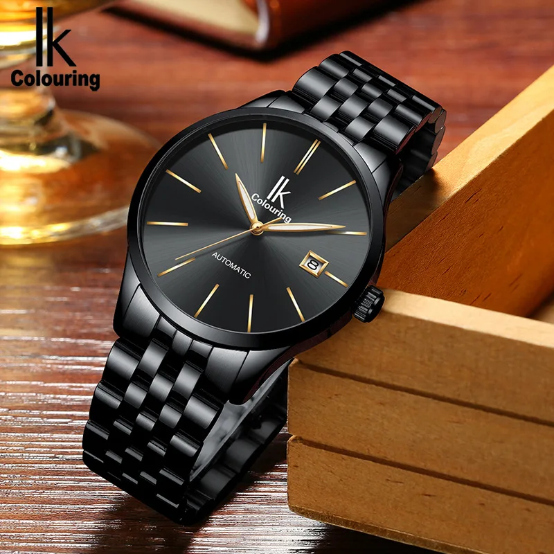 

IK Colouring Genuine Product Men Analog Watch Waterproof Ultra-Thin Fully Automatic Watch New Style Trend Simple Business Watch