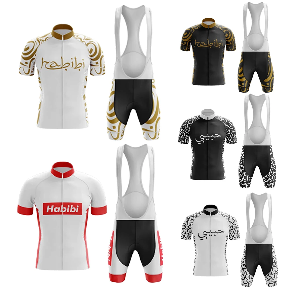

HABIBI Maillot Ciclismo Multiple Choices Short Sleeve Bike Clothing Bib Shorts Gel Breathable Pad New Cycling Jersey Set Mens
