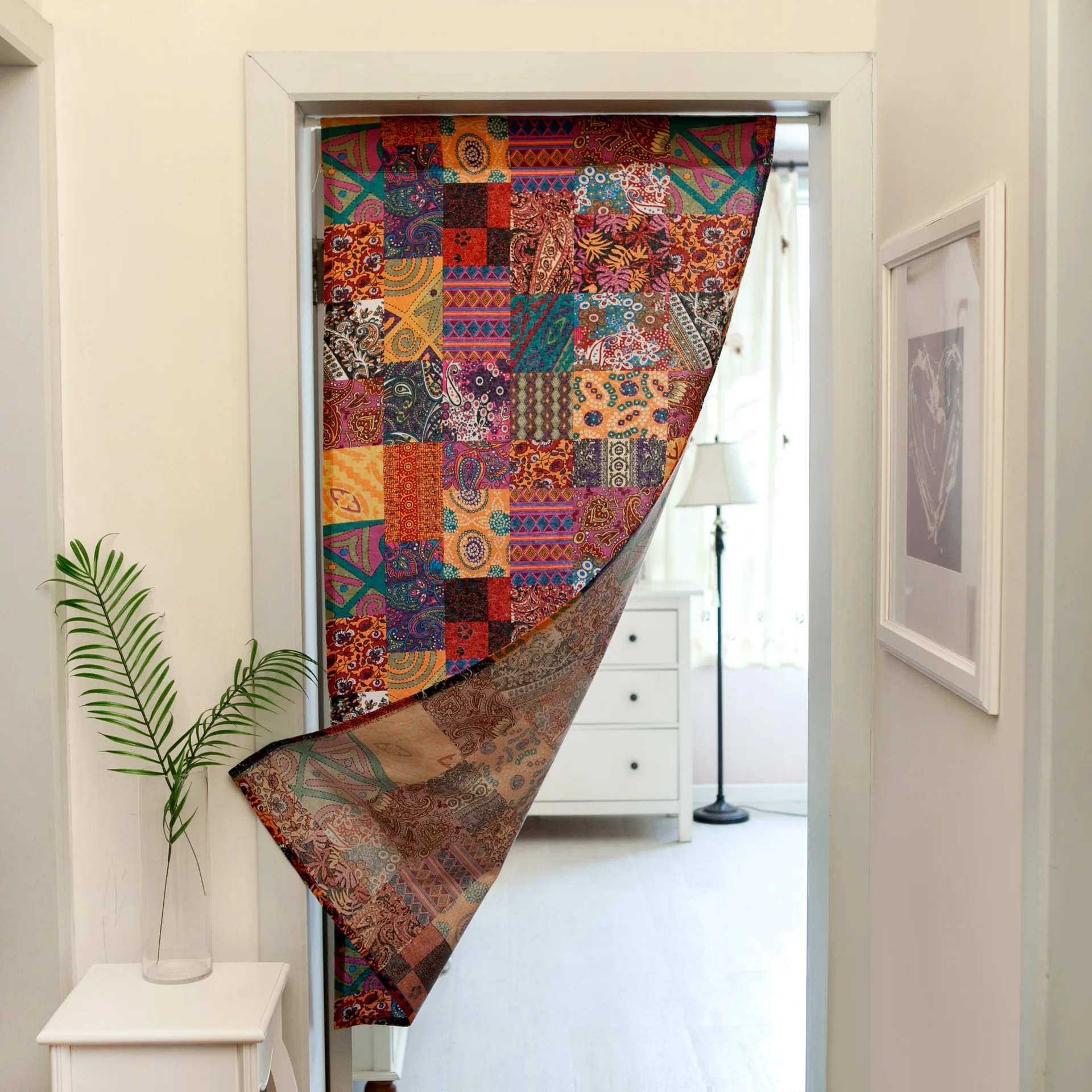 

bohemia pattern doorway curtain high quality linen valance for room kitchen window home decorative DW130