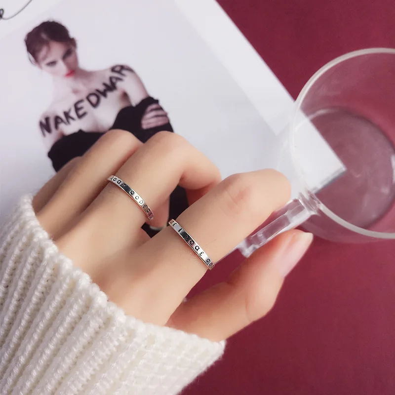 Женское кольцо с греческим алфавитом Trustdavis обручальное из стерлингового серебра