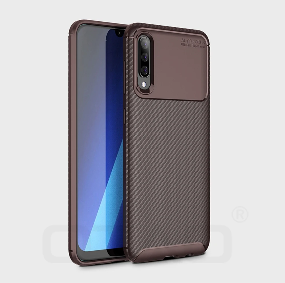 OTAO Мягкий силиконовый чехол для samsung Galaxy A50 A70 A10 A20 A30 A60 M20 M30 A7 A8 плюс чистый углеродный волоконный чехол противоударный чехол