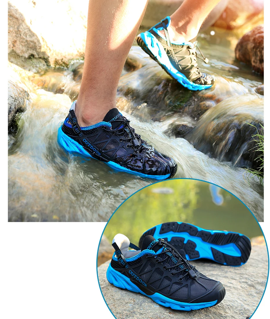 Для Прогулок пешком на открытом воздухе спортивные туфли летние восхождение рыбацкий трекинговый быстросохнущая дышащая обувь на