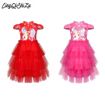 

3-9Y Mesh Dress For Girls Unicorn Clothes Kids Girl Lovely Baby girl Dress Birthday Party Vestidos 9109