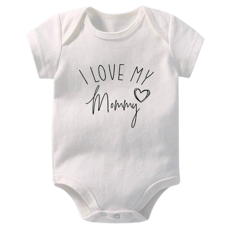 I Love My Uncle/ Aunt/Grandpa/Grandma Baby Announcement Clothes Newborn Baby Short Sleeve Bodysuits Casual Baby Boy Girl Onesies 3